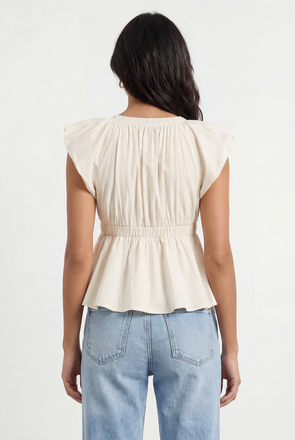 Chicovar Women's Summer Tops Deep V  Short Sleeve Babydoll Shirts