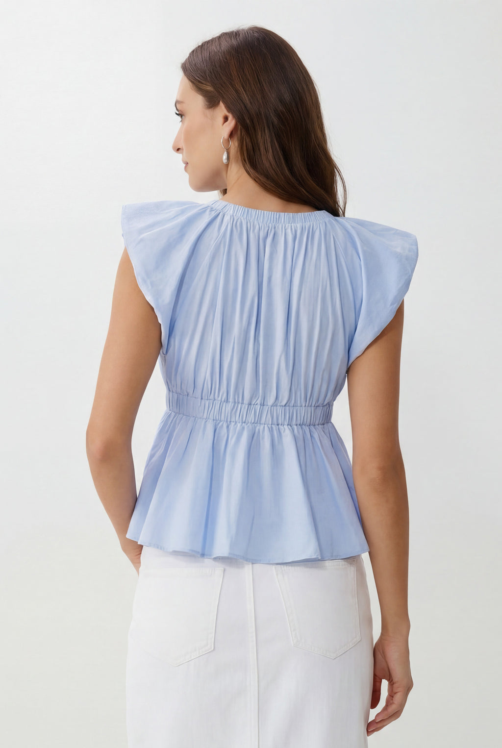 Chicovar Women's Summer Tops Deep V  Short Sleeve Babydoll Shirts