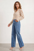 Chicovar Women’s Floral Lace Sheer Blouse