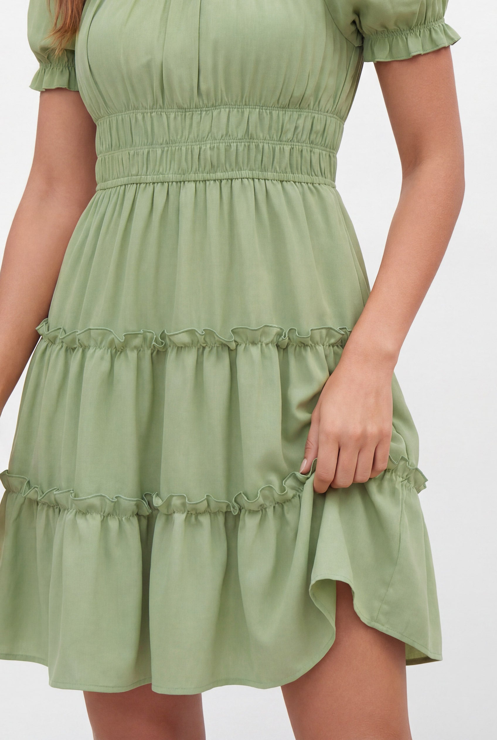 Chicovar Women's Summer Dress Square Neck Off Shoulder Puff Sleeve