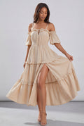 Chicovar Women's Boho Off Shoulder Summer Maxi Dress