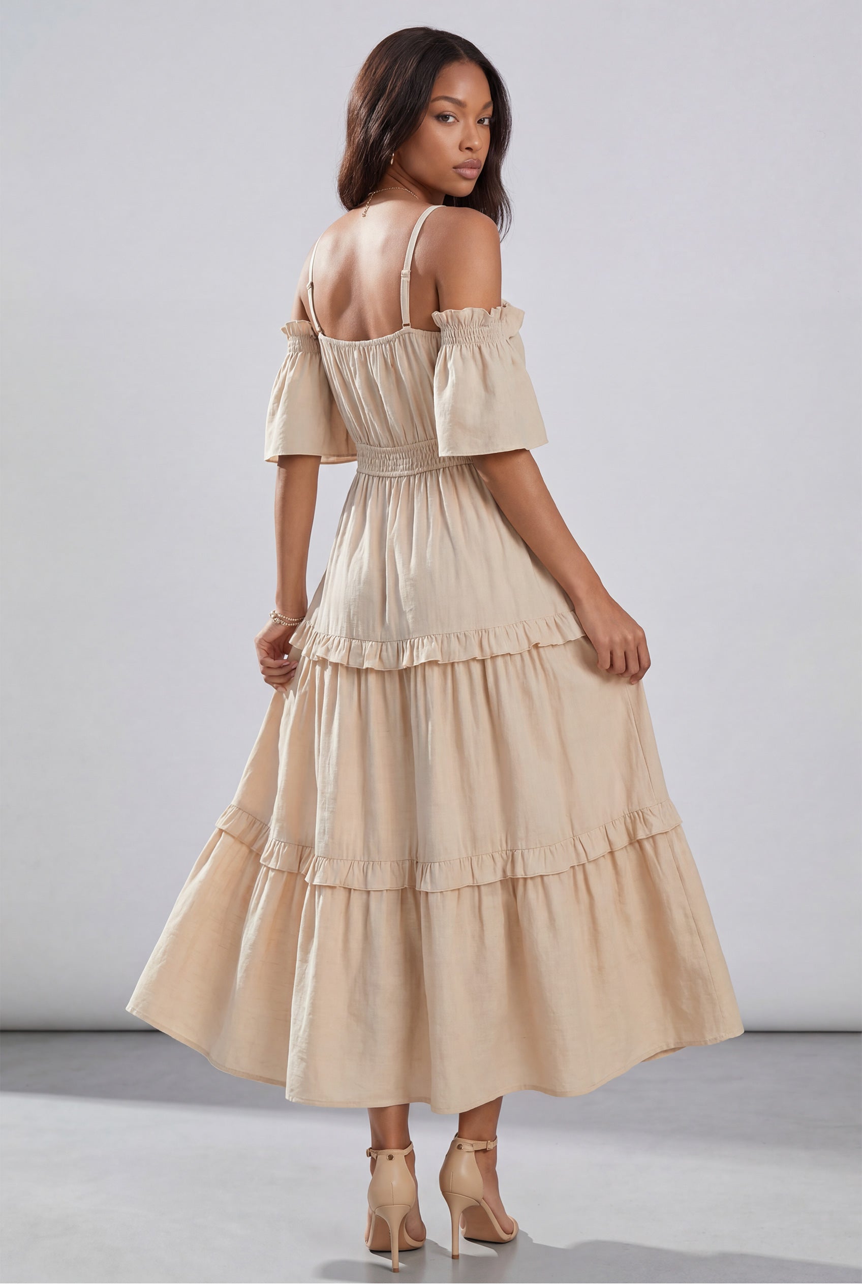 Chicovar Women's Boho Off Shoulder Summer Maxi Dress