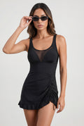 Chicovar Women's Tankini Swimsuits 2 Piece Swim Dress V Neck Mesh
