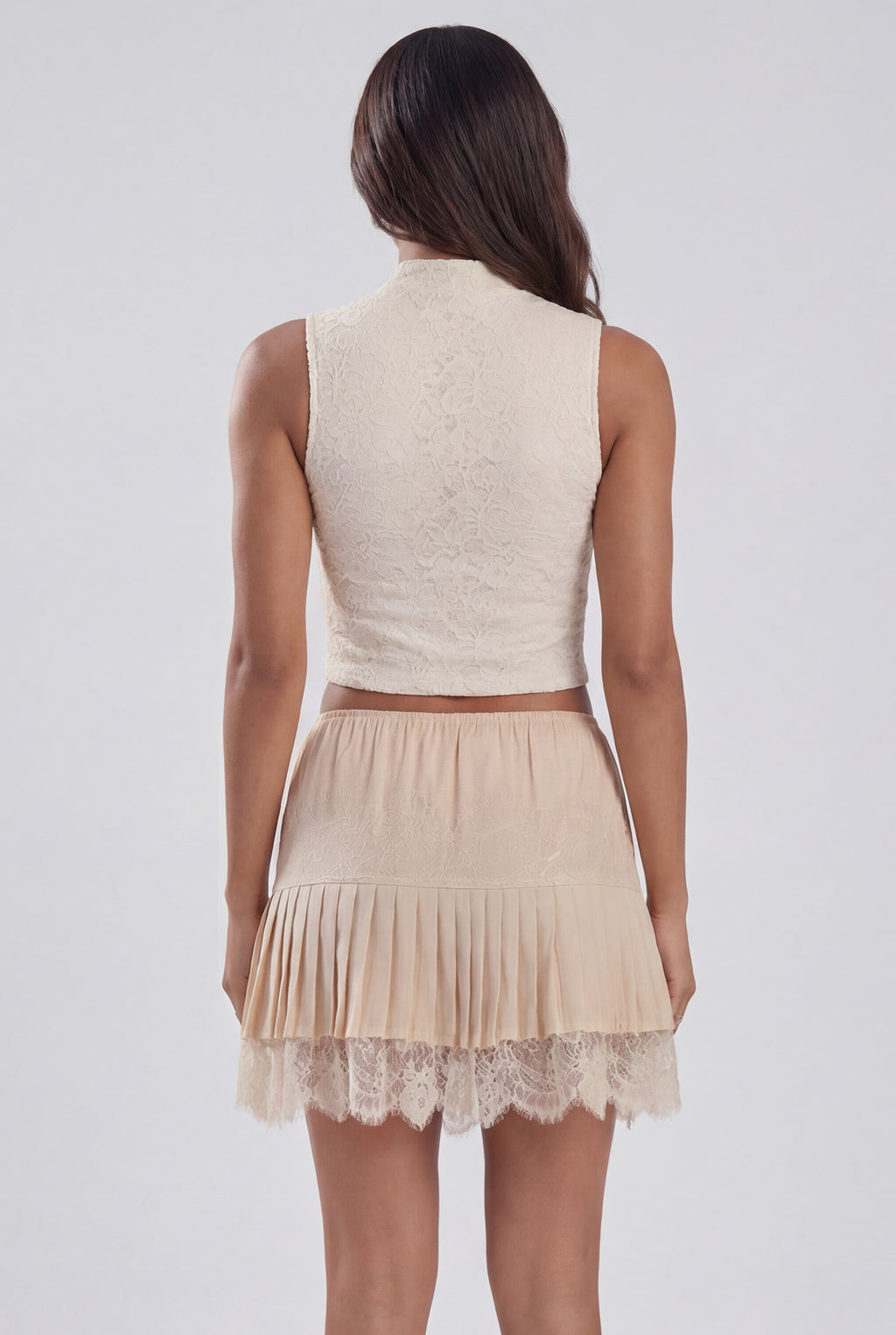 Chicovar Women's Lace Ruffle Tiered Mini Skirt Solid Patchwork Balletcore Ruffled Skirt