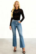 Chicovar Womens LeopardPrint Mock Neck Mesh Top